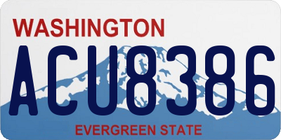 WA license plate ACU8386