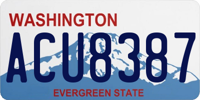 WA license plate ACU8387