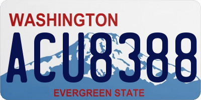 WA license plate ACU8388