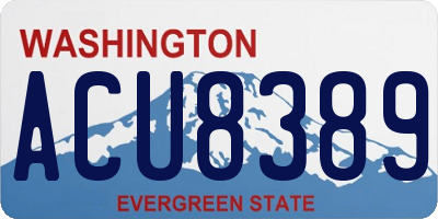 WA license plate ACU8389