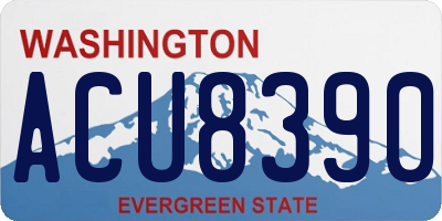 WA license plate ACU8390