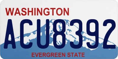 WA license plate ACU8392