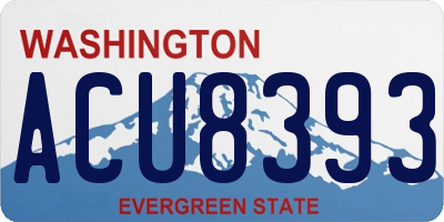 WA license plate ACU8393