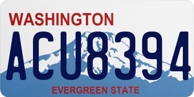 WA license plate ACU8394