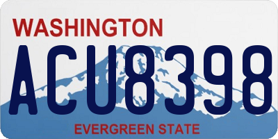 WA license plate ACU8398