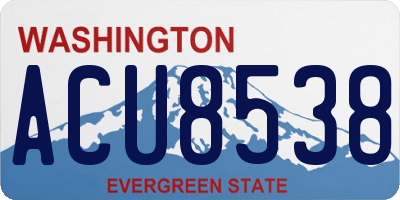 WA license plate ACU8538