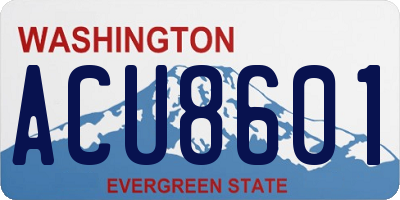WA license plate ACU8601