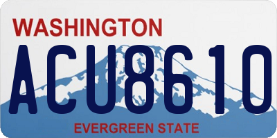 WA license plate ACU8610