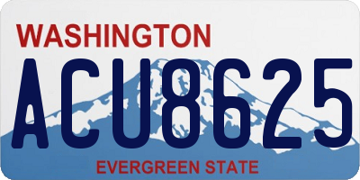 WA license plate ACU8625