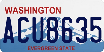 WA license plate ACU8635