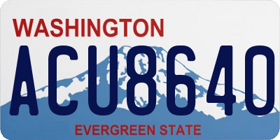 WA license plate ACU8640
