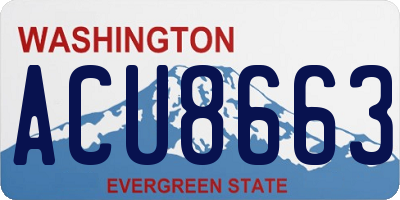 WA license plate ACU8663