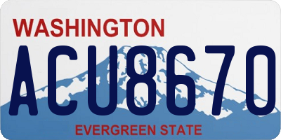 WA license plate ACU8670