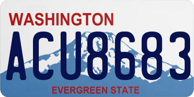 WA license plate ACU8683