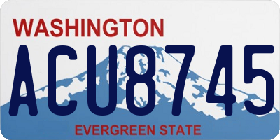 WA license plate ACU8745