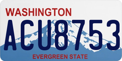 WA license plate ACU8753