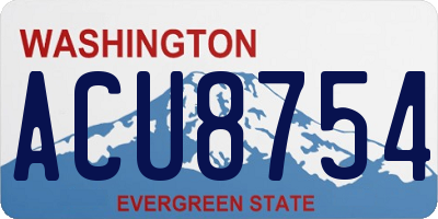 WA license plate ACU8754