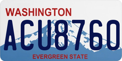 WA license plate ACU8760
