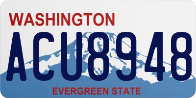WA license plate ACU8948