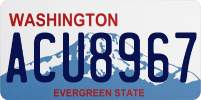 WA license plate ACU8967
