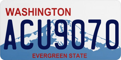 WA license plate ACU9070