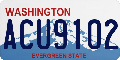 WA license plate ACU9102
