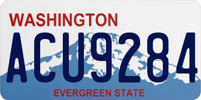 WA license plate ACU9284