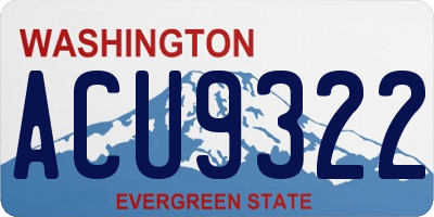 WA license plate ACU9322