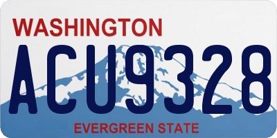 WA license plate ACU9328