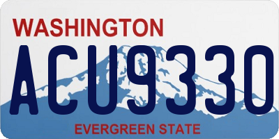 WA license plate ACU9330