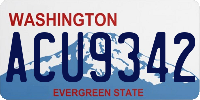 WA license plate ACU9342