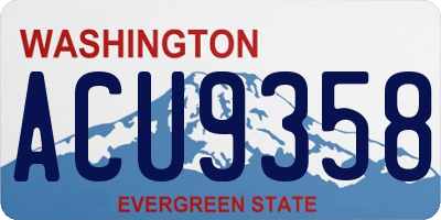 WA license plate ACU9358