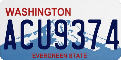 WA license plate ACU9374