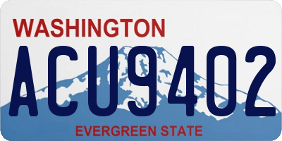 WA license plate ACU9402