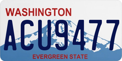 WA license plate ACU9477