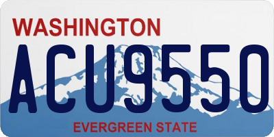 WA license plate ACU9550