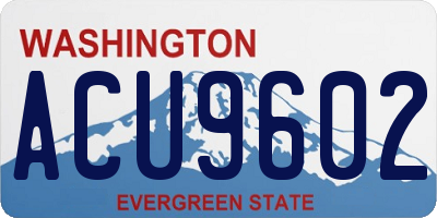 WA license plate ACU9602