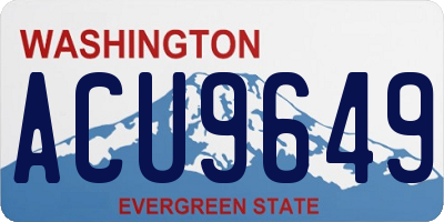 WA license plate ACU9649