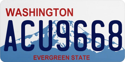WA license plate ACU9668