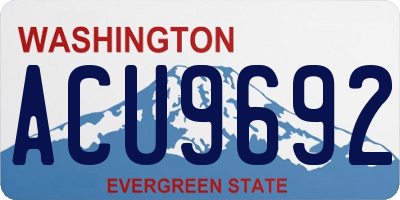 WA license plate ACU9692
