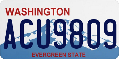 WA license plate ACU9809