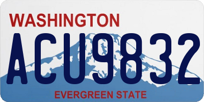 WA license plate ACU9832