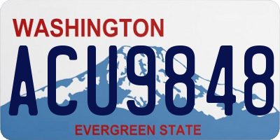 WA license plate ACU9848