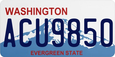 WA license plate ACU9850