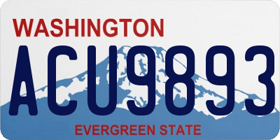 WA license plate ACU9893