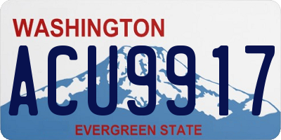 WA license plate ACU9917