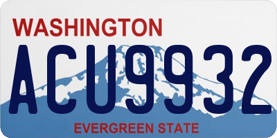 WA license plate ACU9932