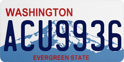 WA license plate ACU9936