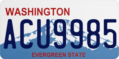 WA license plate ACU9985