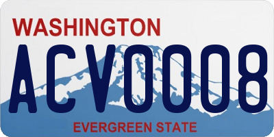 WA license plate ACV0008